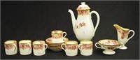 Fifteen piece Royal Doulton "Roses" coffee set