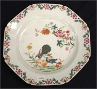 Antique octagonal porcelain plate, C:1800