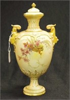 Royal Worcester blush ivory lidded vase