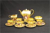 Aynsley Orchard Gold coffee set for 6