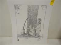 SIGNED PRINT-NOSEY PICKERS/CAUGHT PICKIN- (2000)..