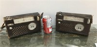 Vtg. pair of 3 Band Hi-Fi transistor radios