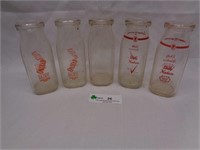 5 Small Milk Bottles