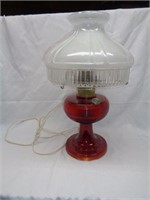 Red Alladin Style Lamp w/ Shade