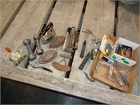 Old Tools, Dumbells, Sad Irons & Others
