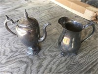 (2) Silver on Copper Serving Pieces