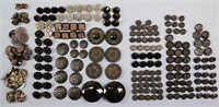 (24) Black Glass Button Sets