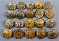 (20) Railroad Uniform Buttons