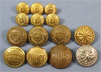 (14) Police, NYS Prison, Fire Dept. Buttons
