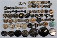 (75) Victorian Black Glass Buttons