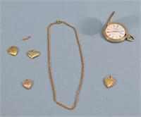 14K Gold Locket + Heart Charm, etc.