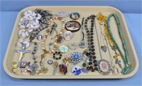Group of Costume Jewelry + 10K Pin