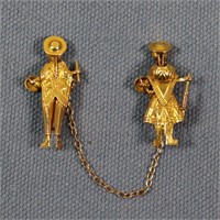 Yellow Gold Spanish Warriors Pin, 18k Test