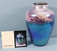 10.5" Tom Stoenner Blown Art Glass Vase