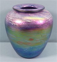 7" Tom Stoenner Blown Art Glass Vase