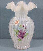 Fenton Decorated Opalescent Glass Vase