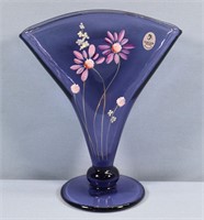 Fenton Decorated Amethyst Glass Vase