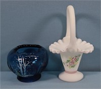 2pc. Decorated Fenton Art Glass