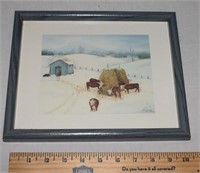QUEENA STOVALL " HERFORDS IN THE SNOW " PRINT