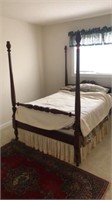 Full size wood beautifully carved bed frame, with