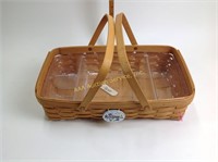 Longaberger basket with a divided tray