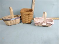 Longaberger baskets (3) some with liners