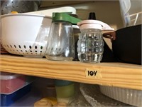 Entire shelf of misc kitchen items