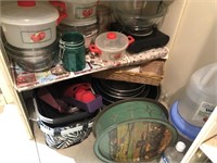 2 Shelves of misc kitchen items