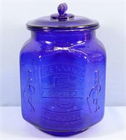 Large Cobalt Glass Mr. Peanut Jar
