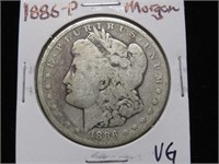 1886 P MORGAN SILVER DOLLAR 90% VG