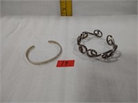 2 Sterling Silver wire bracelet