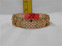 925 Sterling Silver Gold overlay  stone bracelet