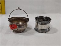 Sterling Silver tea caddie & silver napkin holder