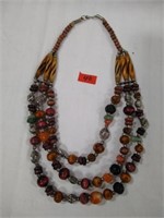 Natural stone & beaded necklace