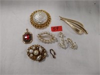 Costume Broaches with stones and beads