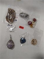 Lot  various necklaces pendants pins