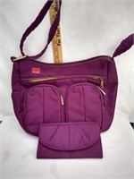 Travelon purple canvas purse * wallet
