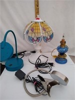 Assorted lights, clip-on and table top