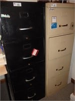 2 – 4 drawer file cabinets 1 Black, 1 tan