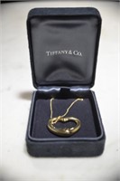 Tiffany &  Co 14K Yellow Gold Heart Necklace