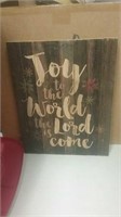 Joy to the World wooden wall decor for holiday