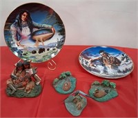 11 - TWO COLLECTOR PLATES & FIGURINES