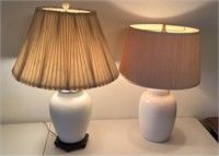 (2) White Ceramic Lamps