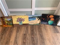 Lot of five paintings