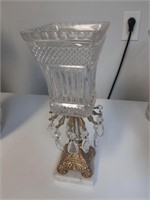ANTIQUE CRYSTAL AND MARBLE CANDY DISH 14"