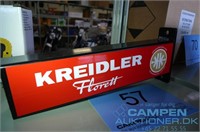 Metalskilt m/Kreidler-logo, 30x7cm.