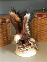Vintage Homco Porcelain Bald Eagle Statue