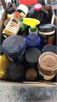 Box of paint,cleaner,oil assorted