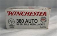 Winchester 380 Auto 95 gr FMJ full box  5o rounds