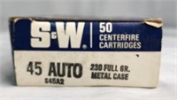 Smith & Wesson 45 auto 230 gr metal case full box